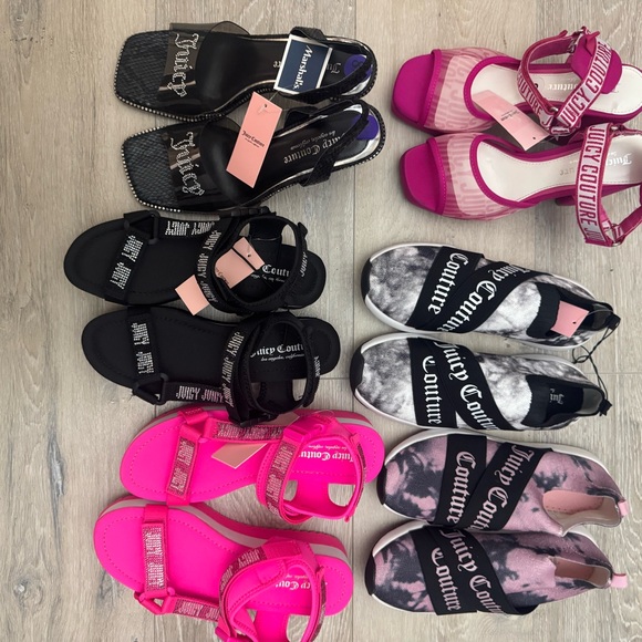 Juicy Couture Shoes - Juicy Couture Sandals - Black and Pink mix